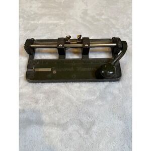 Vintage Wilson-Jones Improved Hummer 3 Hole Paper Punch Industrial Cast Iron USA